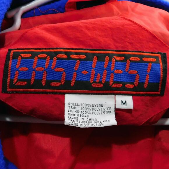 Vintage 80s East West Pullover Ski Jacket Size M Red Black Blue Anorak - Picture 2 of 5